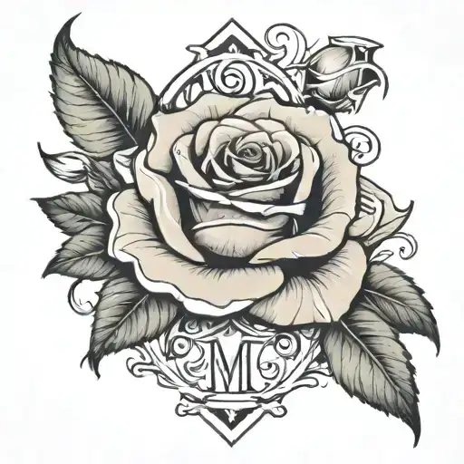 Roman Numbers Whit Rose