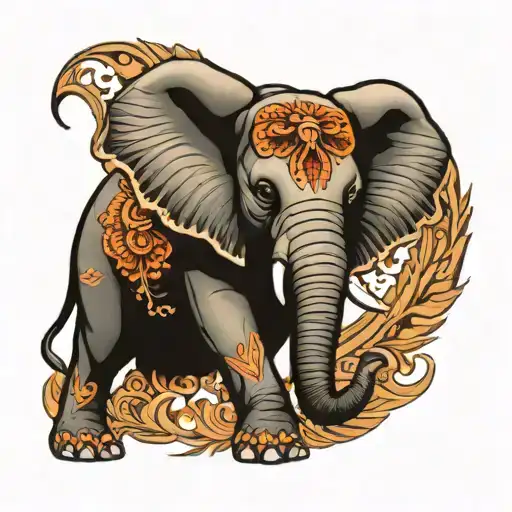 Elephant Head On Arms