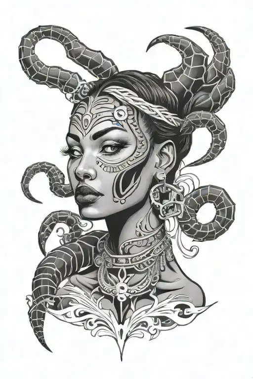 Black Scorpio Woman Face
