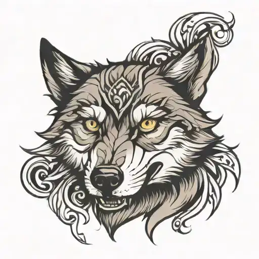 Wolf Face One Eye Inside