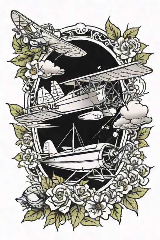 Sailboat Flowers Biplane Golf