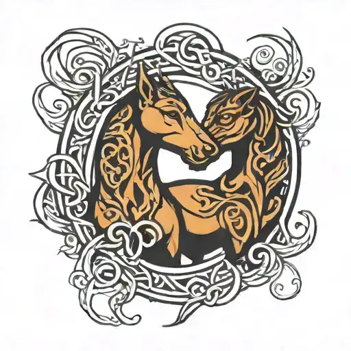 Scottish Kelpie Symbol Intertwined