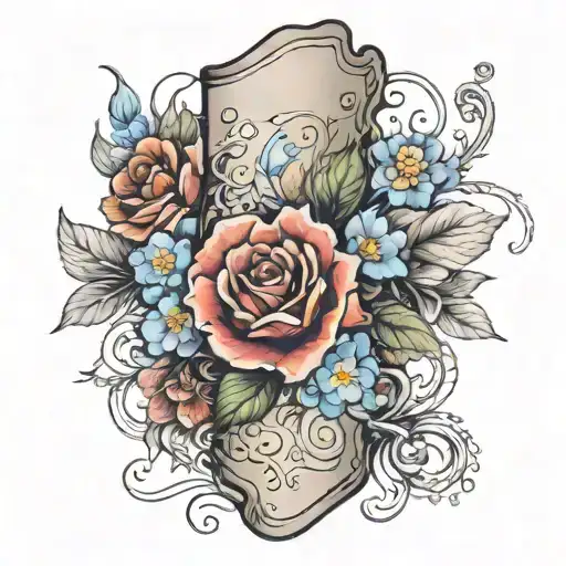 A Mamorial Sleeve For A Father With Forget Me Notts