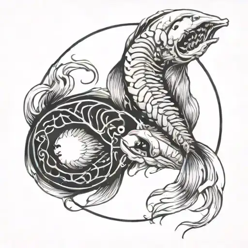 Skeletonal Fish Yin Yang