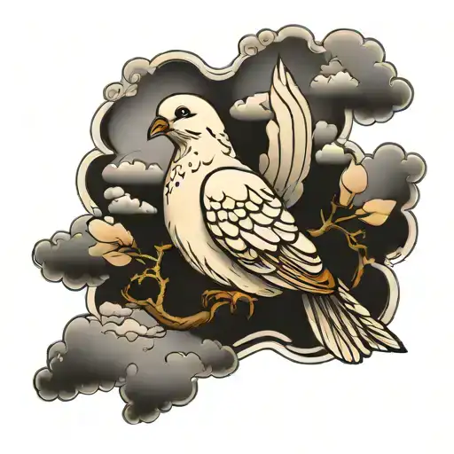 Dove With Clouds