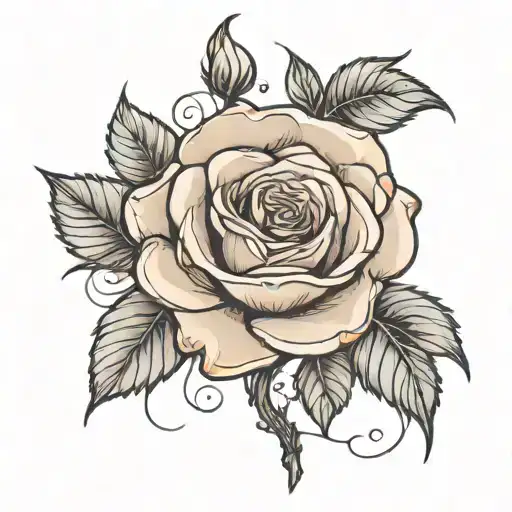 Rose With The Stem Turns Into An R