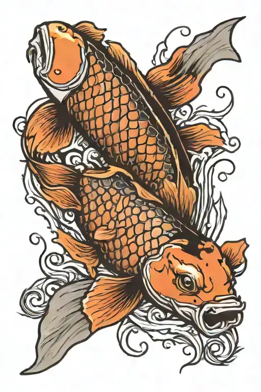 Dead Koi Fish Swimming Gracefully