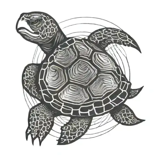 Turtle With Lines Going