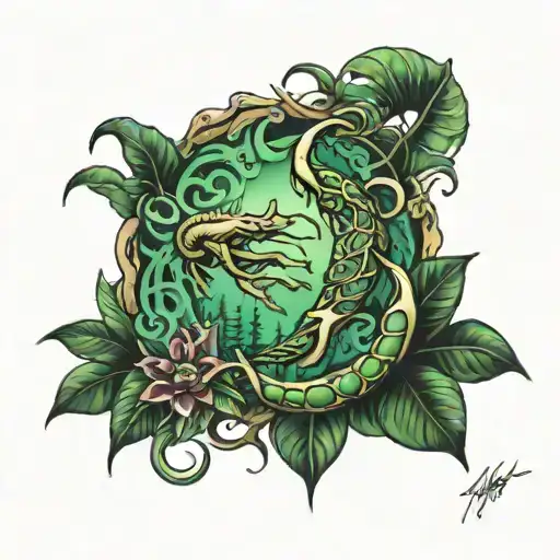 Forest And Polynesian With Scorpion