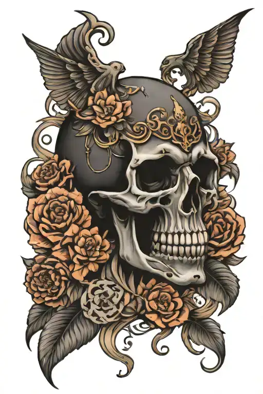 All Black Skull And Greek Mythology