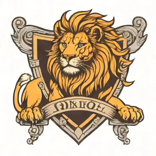 Lion Laying Wit Shield