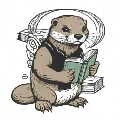 Otter Holding A Book Open