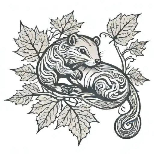 Majestic Beaver Maple Leaf Intertwined