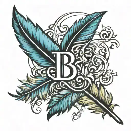 Feather With Bb Initials Incorporated