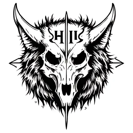 Wolf Skull Viking Runes