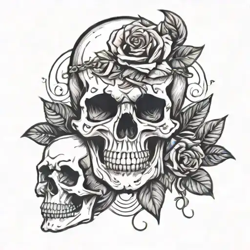 Skull With Roses