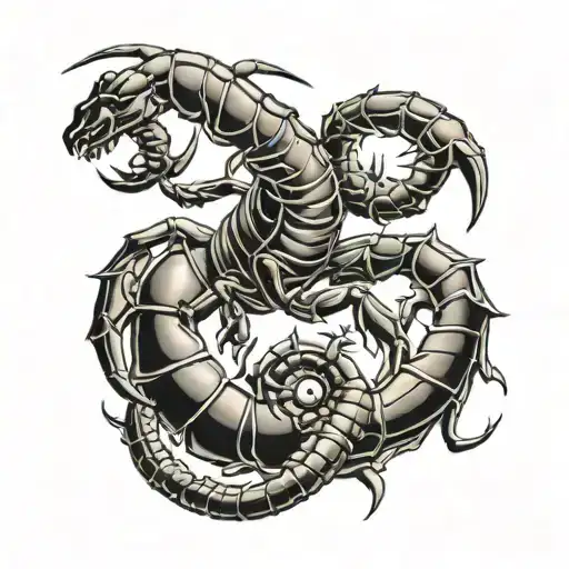 Scorpion Wrapped Around A Scale