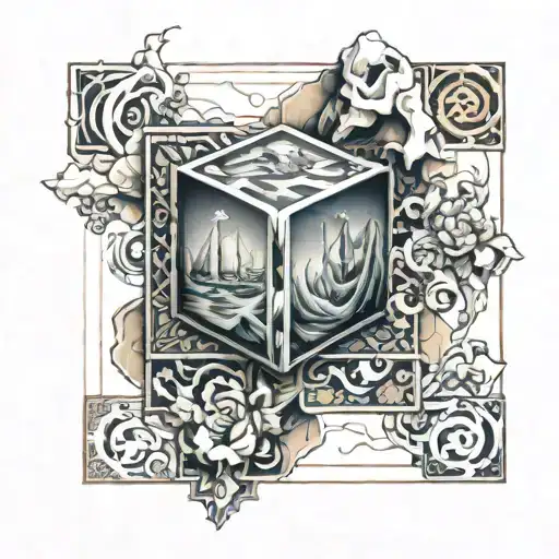 A Small Three-dimensional Cube On Which 12 Apostles Are Painted From Different Sides