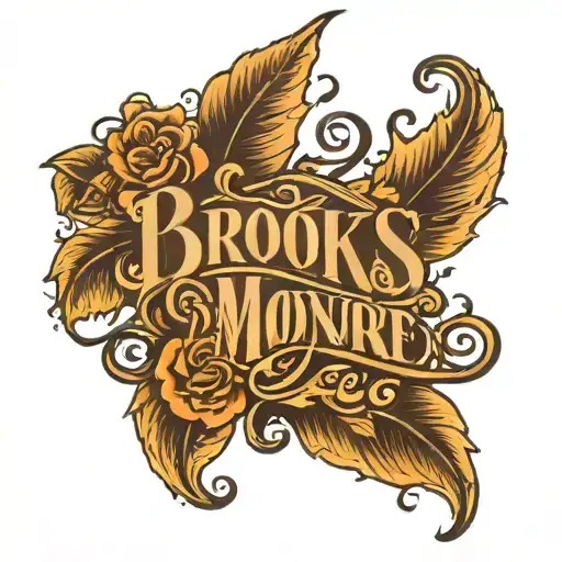 Fine Line Tattoo With The Names Brooks & Monroe Script