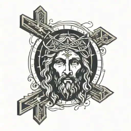 Jesus With Cross And Angles
