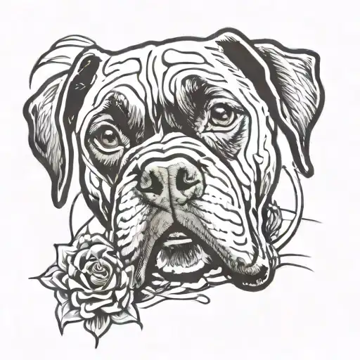Boxer Dog Outline