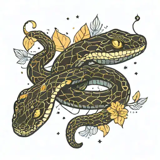 Snake And Constellation Intertwined