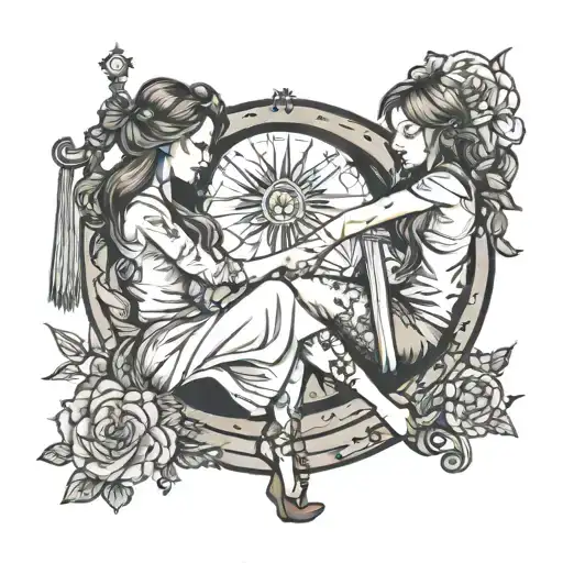 Compass 2 Girls On Swing Small Feet Kisses