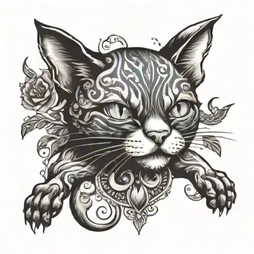 Cat Upside Down On Its Back