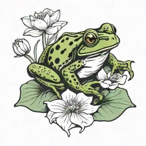 Frog On Lotus Leaf