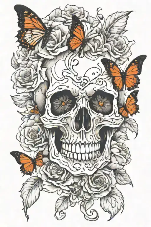 Poppy Skull Hand Cardinal Butterfly