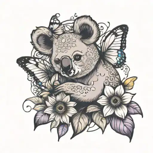 Sunflower Koala Purple Butterfly