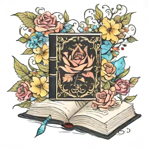 Fantasy Book Surrounded By Bold Floral