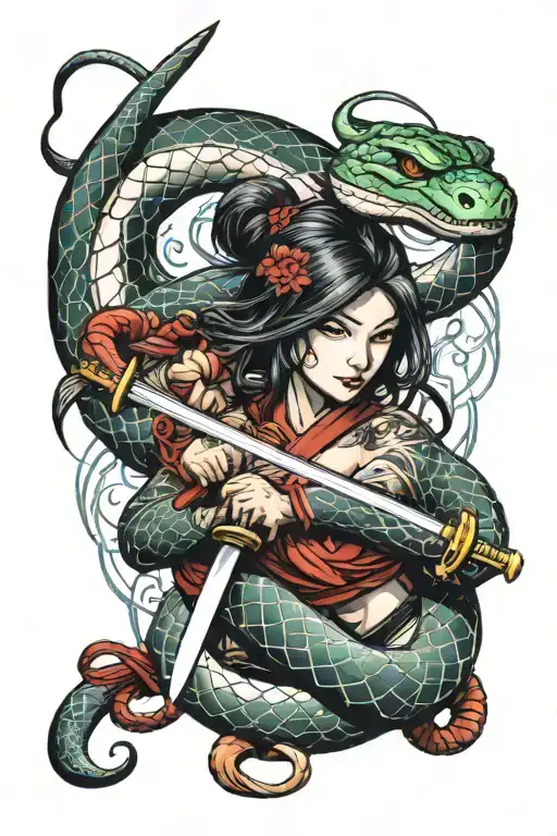 Katana And Snake