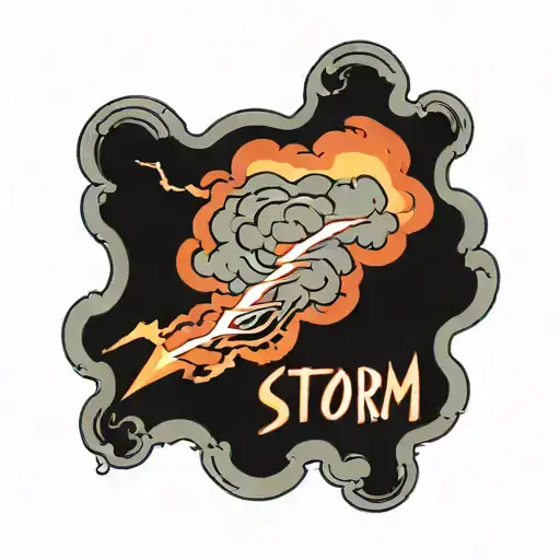 Storm Cloud With Lightning With The Word Storm On It