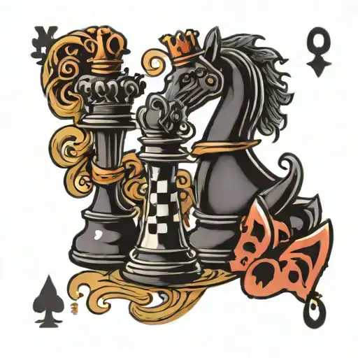 Chess Pieces Poker Card