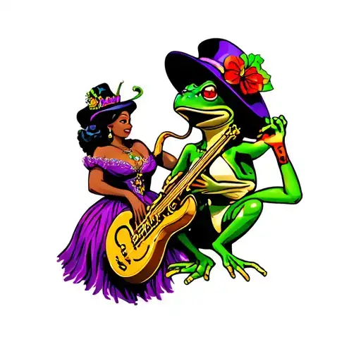 New Orleans Street Scene With Voodoo Jazz And Princess And The Frog