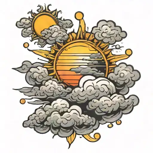 Sun Rising Behind Clouds