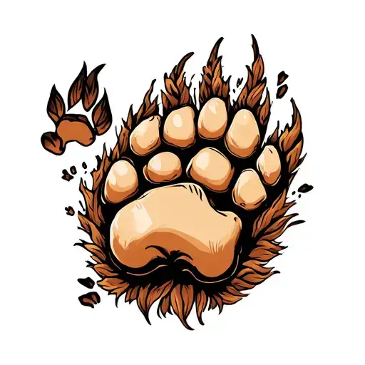 Paw Prints And Noses Inside Bear Paw