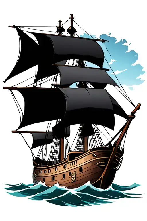 Cartoon Pirate Ship One Piece