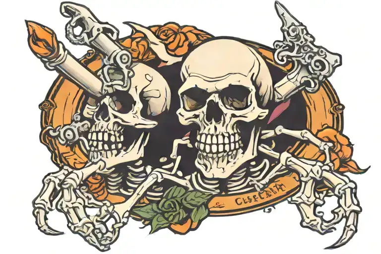 Fuck Cancer With Skeleton Middle Finger