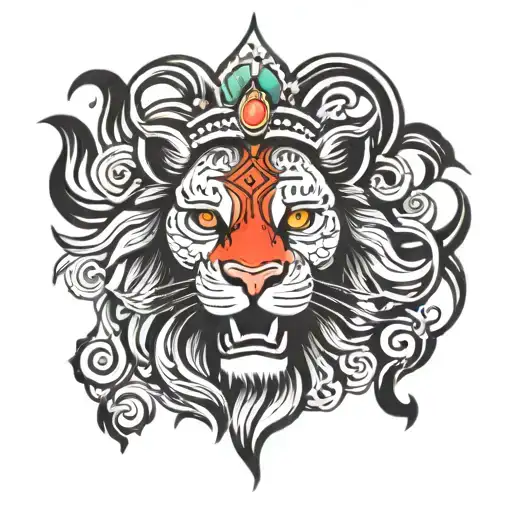 Ma Durga Lion Head