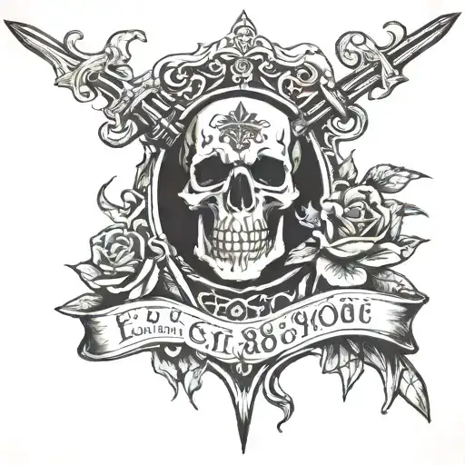 Est 1998 With A Sword On The Top And Bottom Acting As A Border