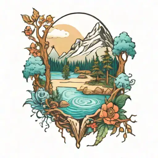 Ice Mountain Beach Forest Scene With A Hidden Message