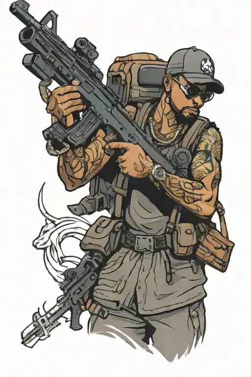 Silah Gangsta Holding Ak 47