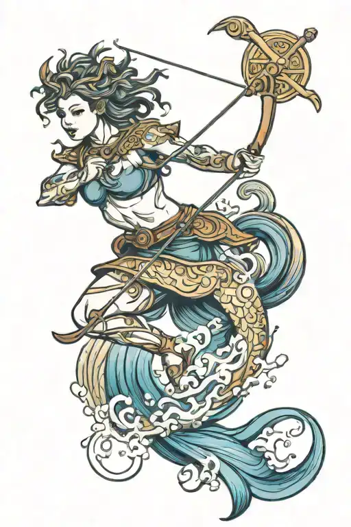 Sagittarius And Ocean Waves