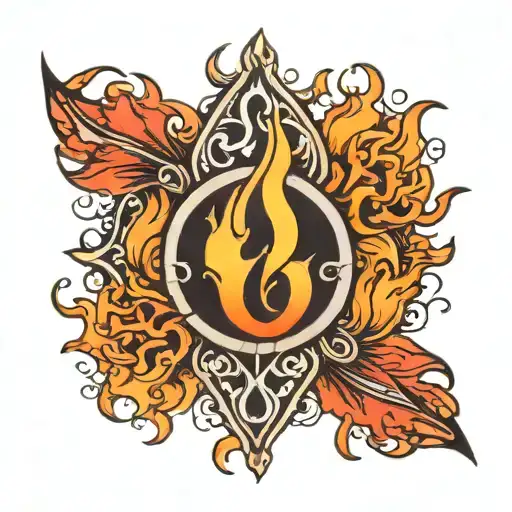 Female Symbol With Flames