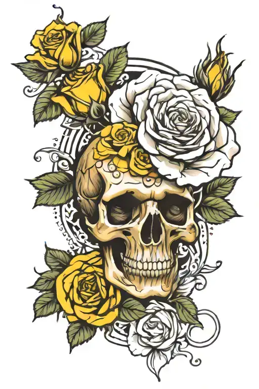 Farm And Yellow Rose Grandpa