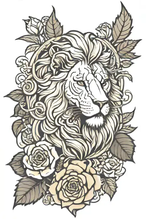 Lion With English Rose And Canadian Maple Leaf Mixing In Some Commercial Real Estate