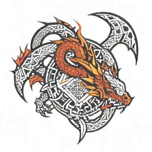 Dragon And Geometric Symbols Incorporated