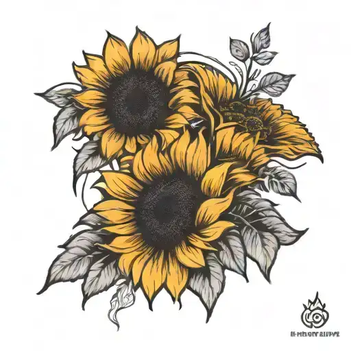Minimalist Black And White Design For Sunflower And Self Love